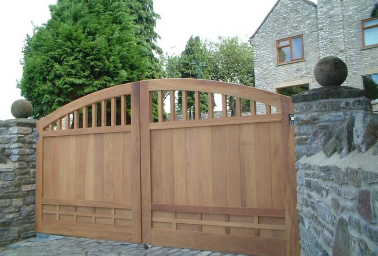 wooden electric gates